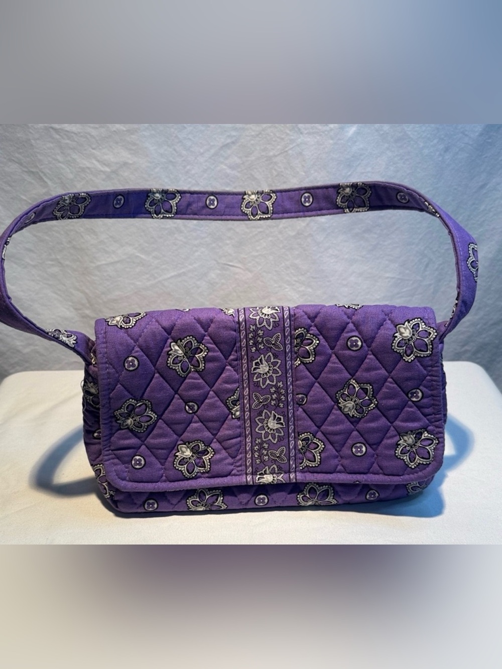 Vera Bradley Purple Floral Quilted Shoulder Bag
